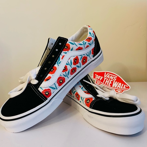 Old Skool Poppy Vans - Picture 1 of 4